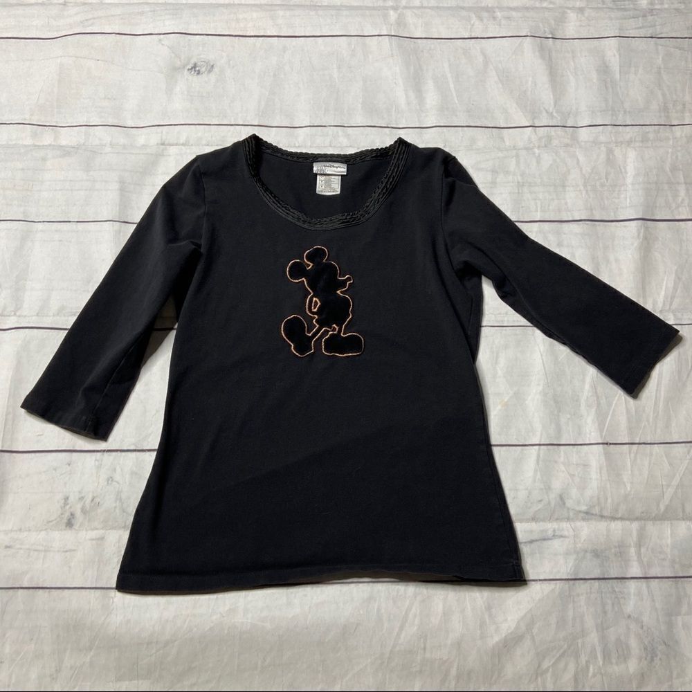 5/$25 Disney Mickey Mouse black gold small long sleeve